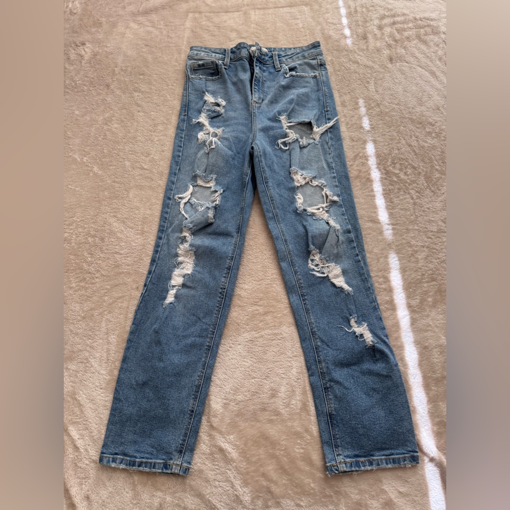 Cello Distressed Skinny Jeans in Blue